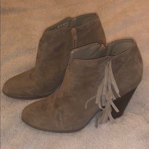 Carlos Santana Suede Fringe Booties